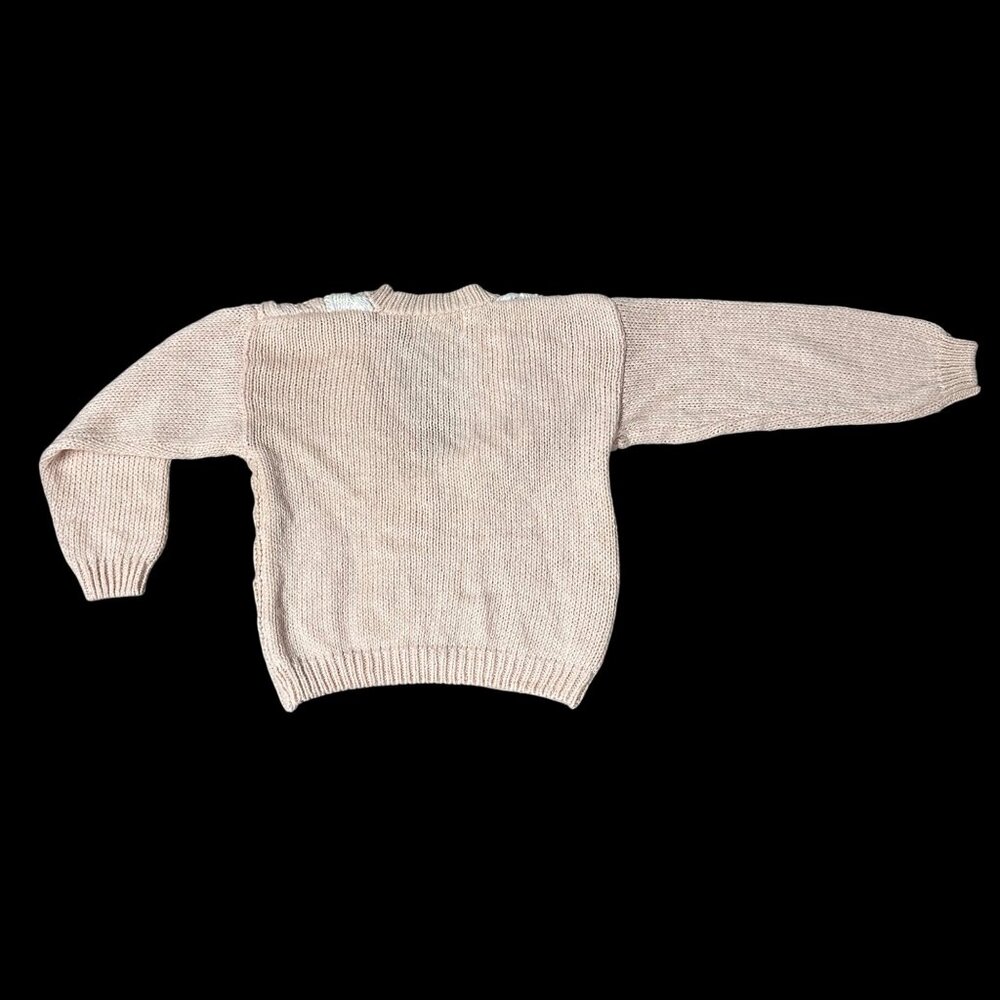 Vintage Cardigan Sweater 1980s Peach Cable Knit Small Perfect Designs Korea - Picture 3 of 7